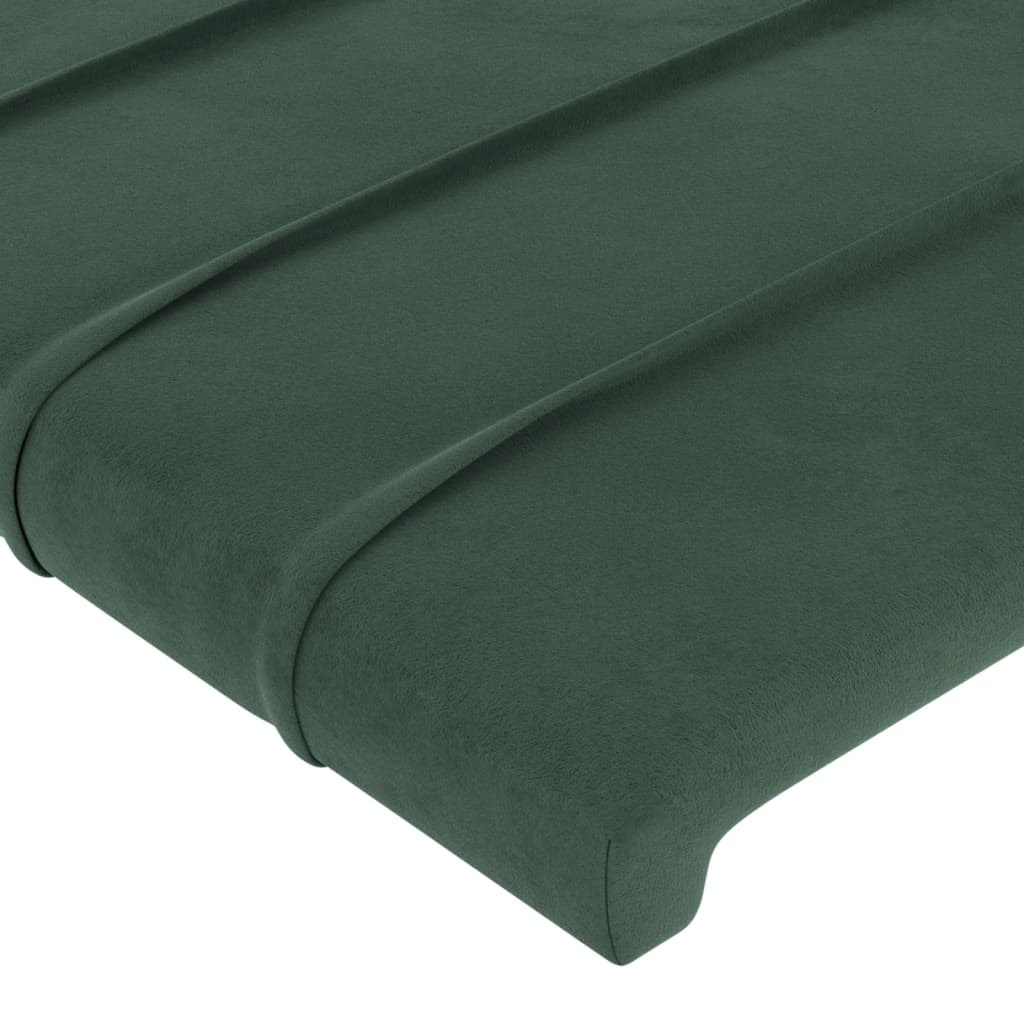 Cadre de lit sans matelas vert foncé 140x190 cm velours - XIOS
