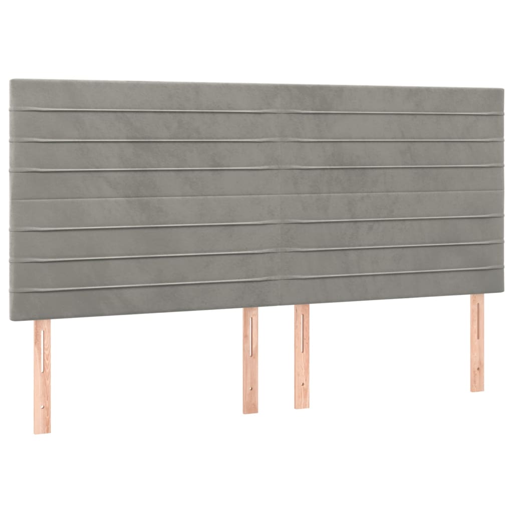 Cadre de lit sans matelas gris clair 140x200 cm velours - XIOS