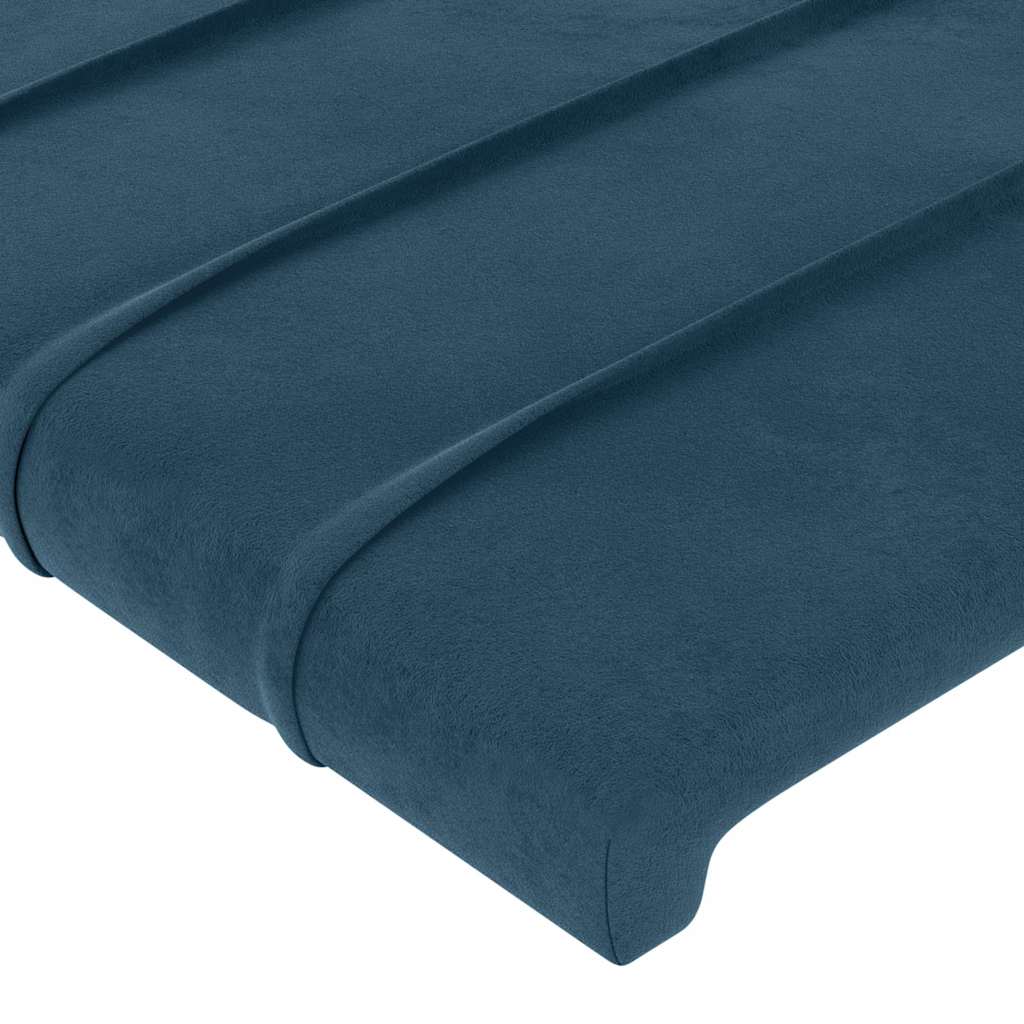 Cadre de lit sans matelas bleu foncé 140x200 cm velours - XIOS