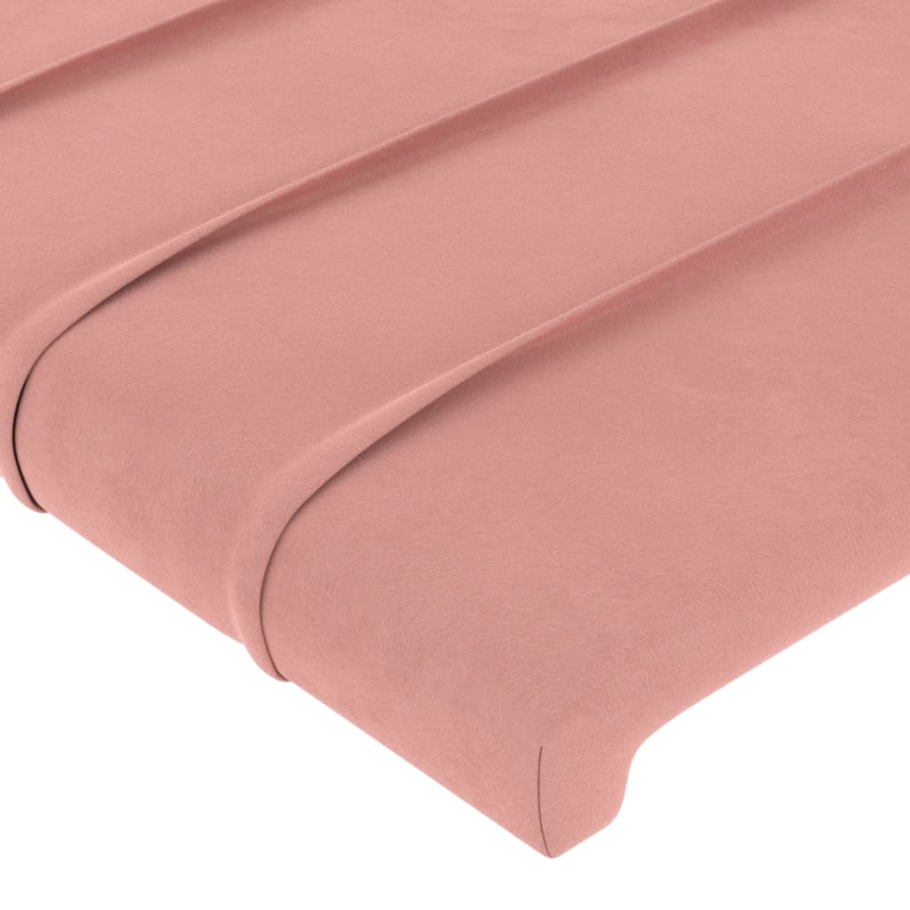 Cadre de lit sans matelas rose 140x200 cm velours - XIOS