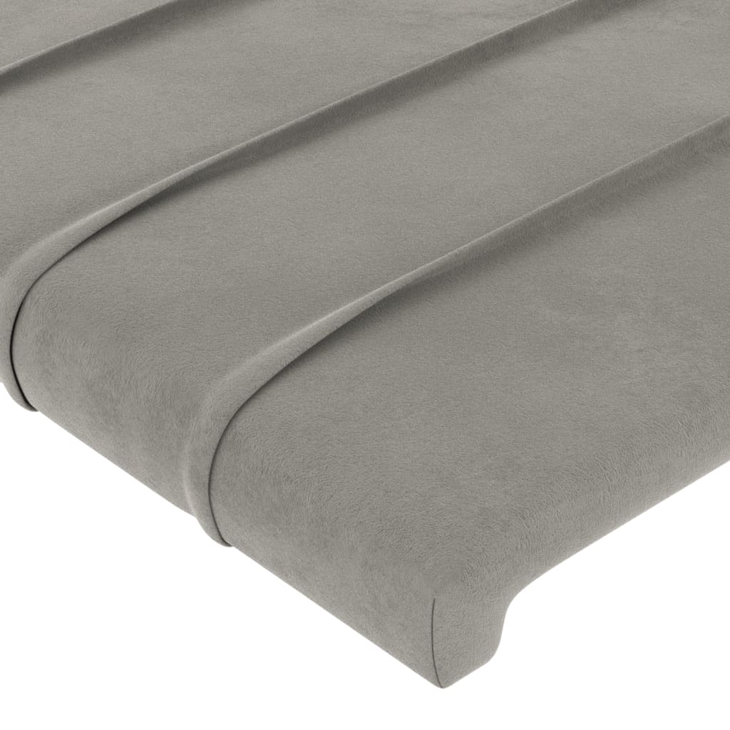 Cadre de lit sans matelas gris clair 160x200 cm velours - XIOS