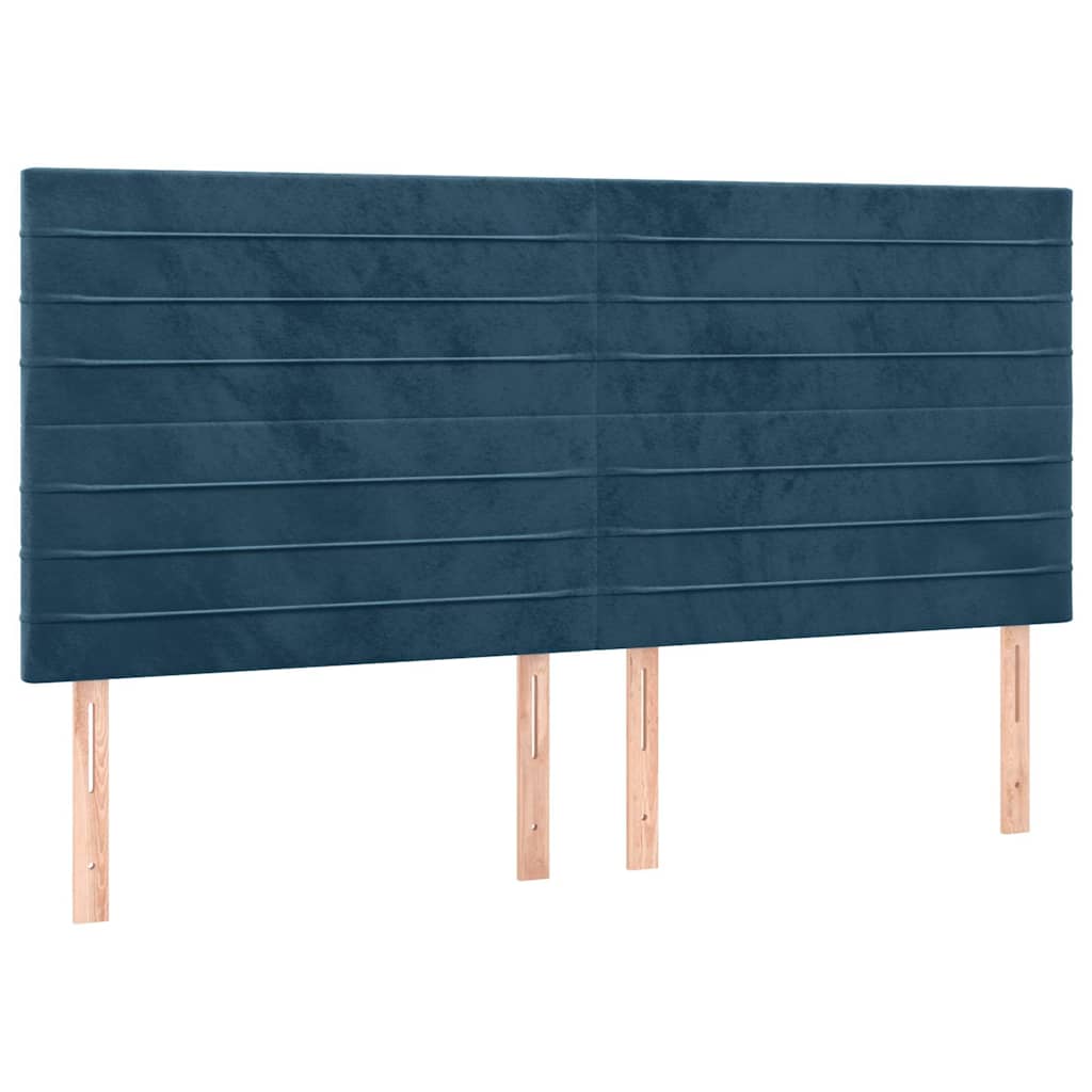 Cadre de lit sans matelas bleu foncé 160x200 cm velours - XIOS