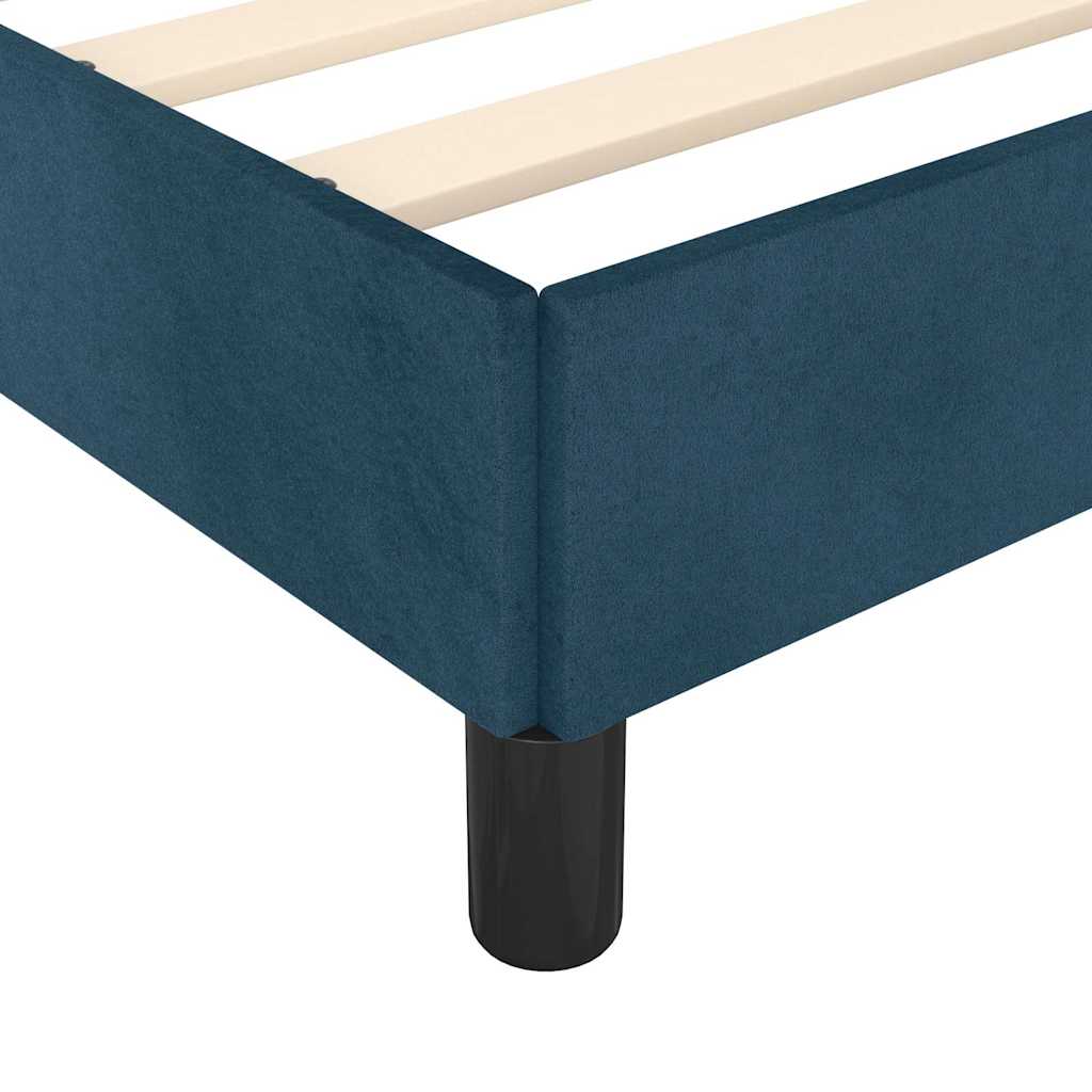 Cadre de lit sans matelas bleu foncé 160x200 cm velours - XIOS