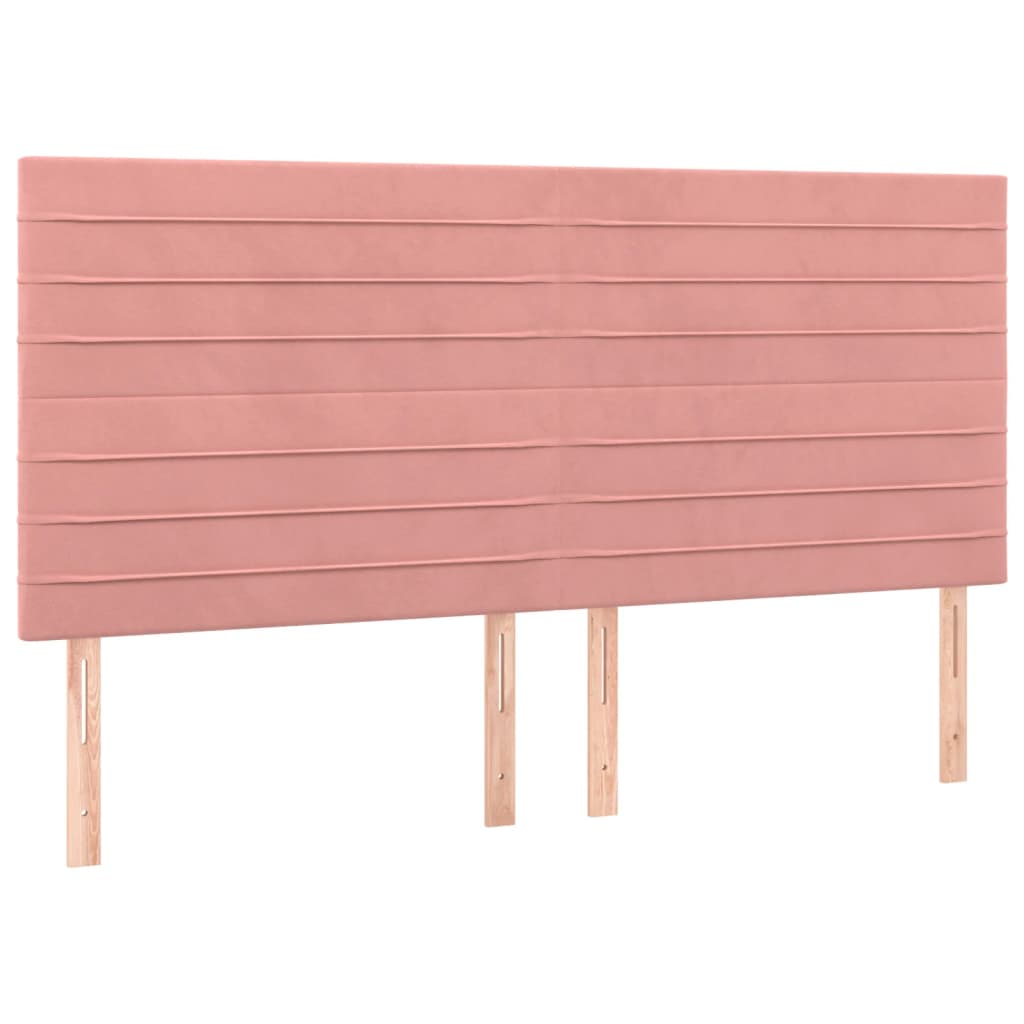 Cadre de lit sans matelas rose 160x200 cm velours - XIOS