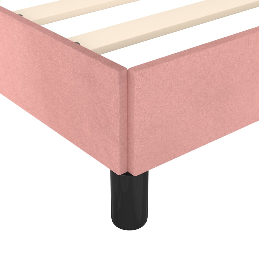 Cadre de lit sans matelas rose 160x200 cm velours - XIOS