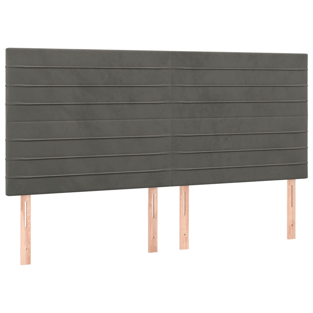 Cadre de lit sans matelas gris foncé velours - XIOS