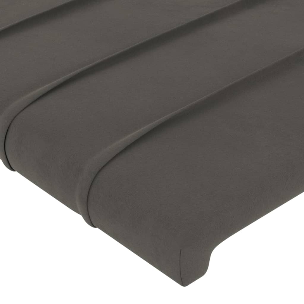 Cadre de lit sans matelas gris foncé velours - XIOS