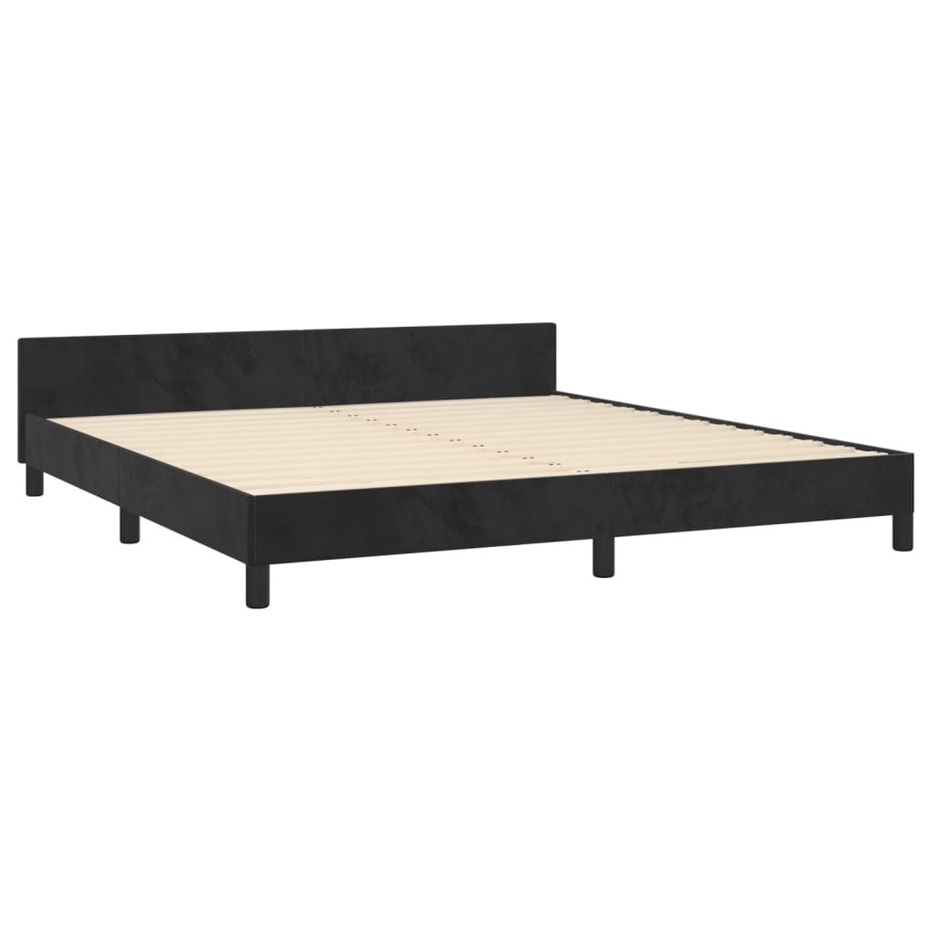 Cadre de lit sans matelas noir velours - XIOS