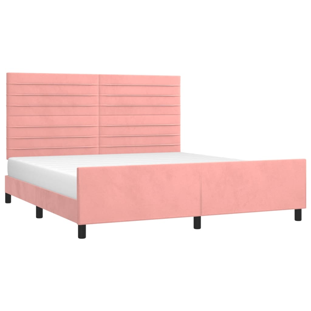 Cadre de lit sans matelas rose velours - XIOS