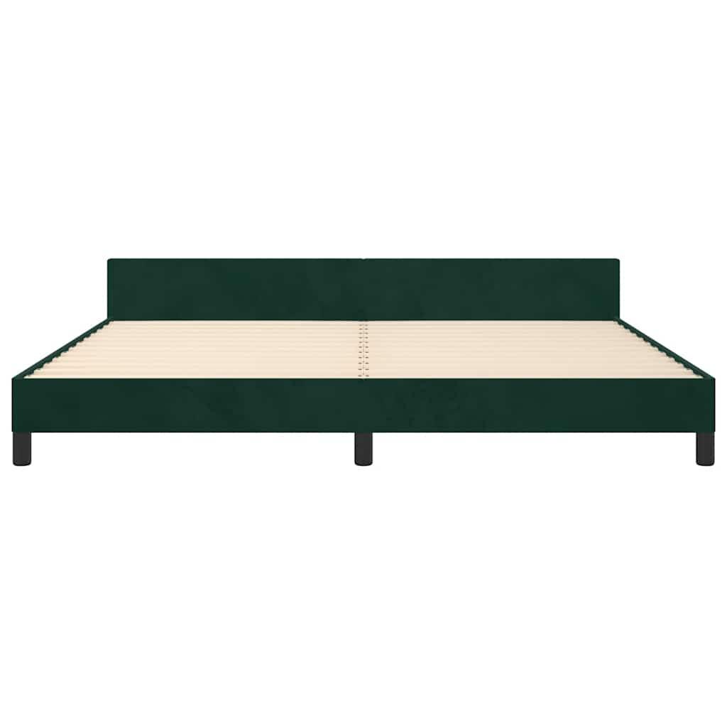Cadre de lit sans matelas vert foncé 200x200 cm velours - XIOS