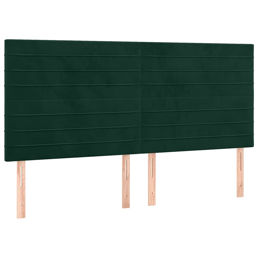 Cadre de lit sans matelas vert foncé 200x200 cm velours - XIOS