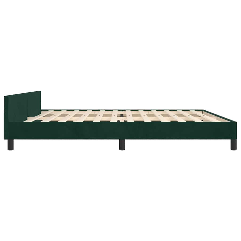 Cadre de lit sans matelas vert foncé 200x200 cm velours - XIOS