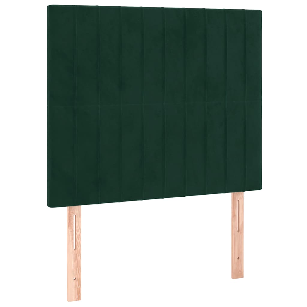 Cadre de lit sans matelas vert foncé 90x190 cm velours - XIOS
