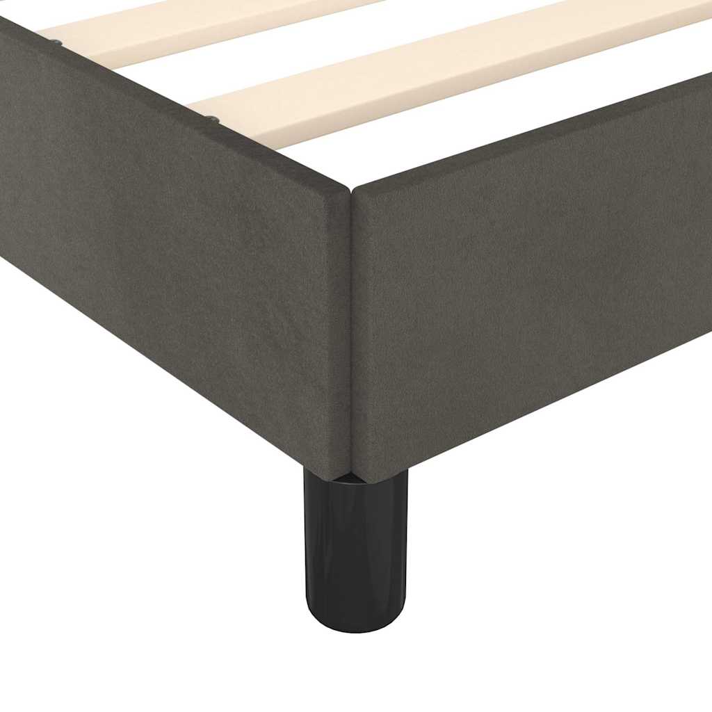 Cadre de lit sans matelas gris foncé 140x200 cm velours - XIOS