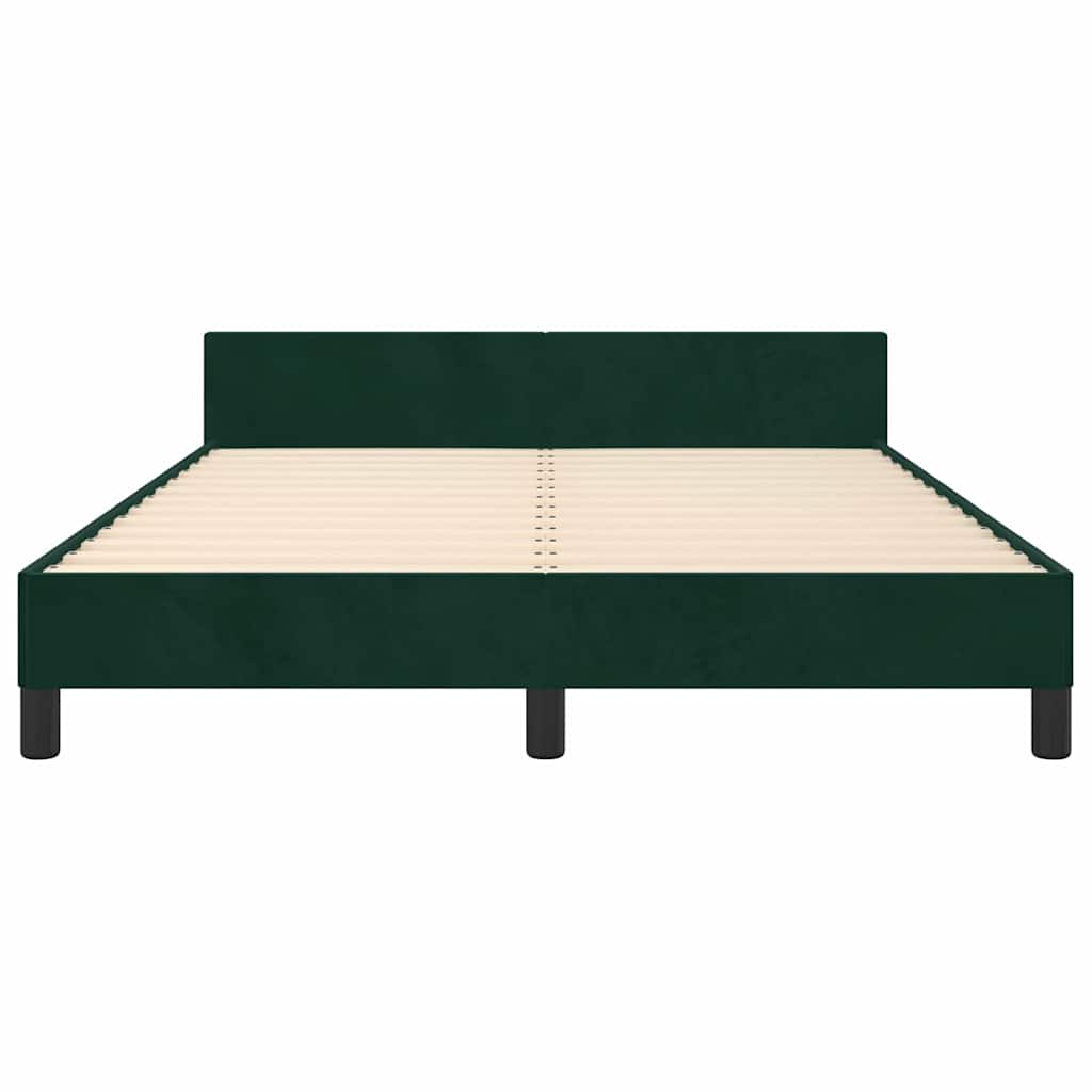 Cadre de lit sans matelas vert foncé 140x200 cm velours - XIOS