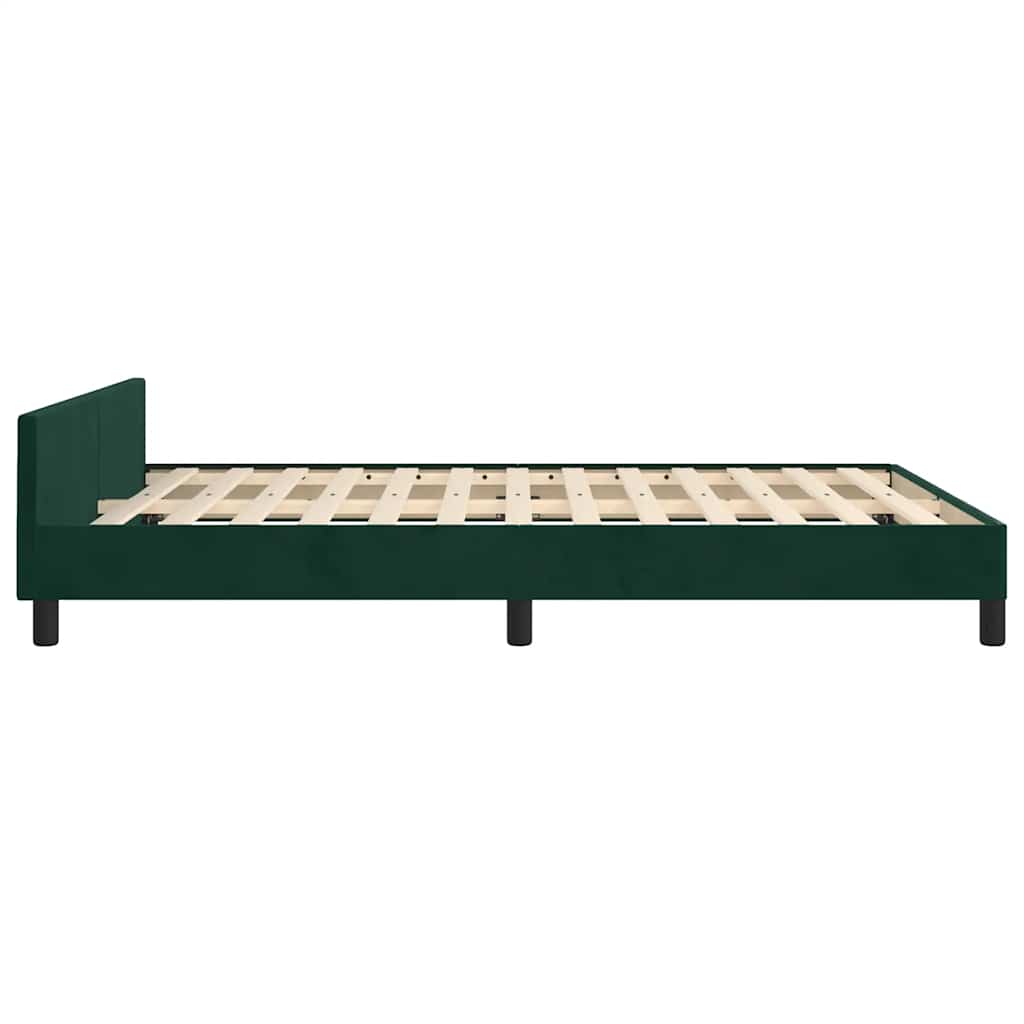Cadre de lit sans matelas vert foncé 140x200 cm velours - XIOS