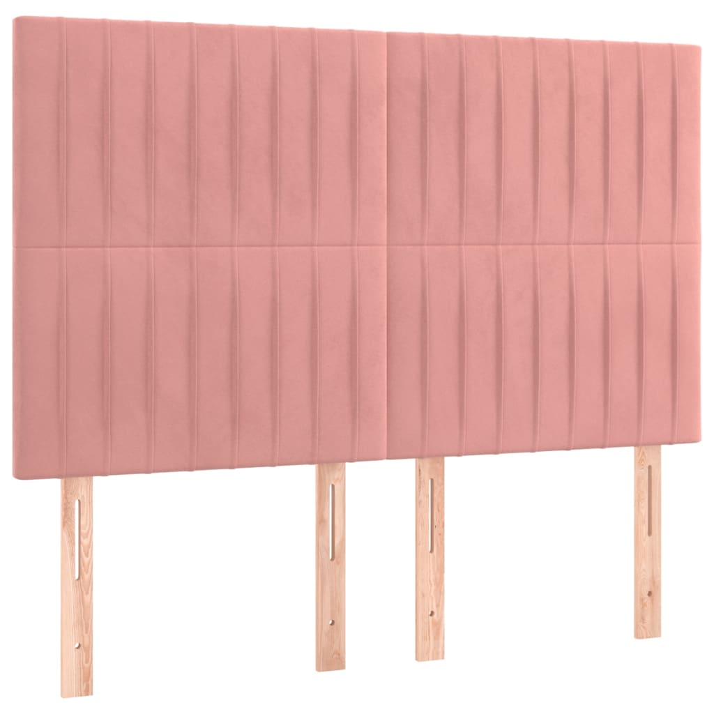 Cadre de lit sans matelas rose 140x200 cm velours - XIOS