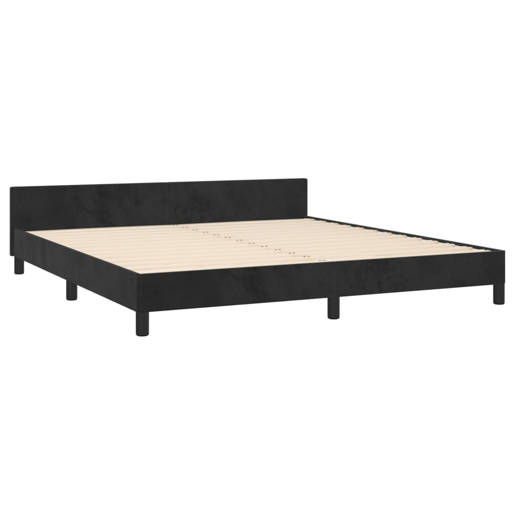 Cadre de lit sans matelas noir 160x200 cm velours - XIOS