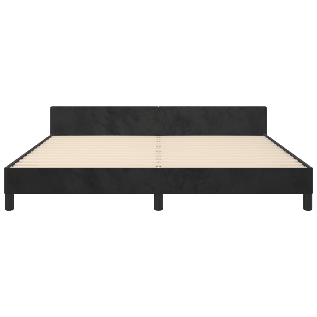 Cadre de lit sans matelas noir 160x200 cm velours - XIOS