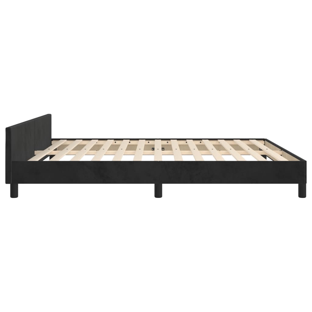 Cadre de lit sans matelas noir 160x200 cm velours - XIOS