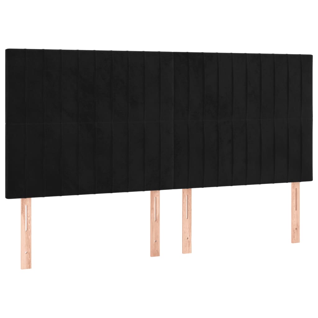 Cadre de lit sans matelas noir 160x200 cm velours - XIOS