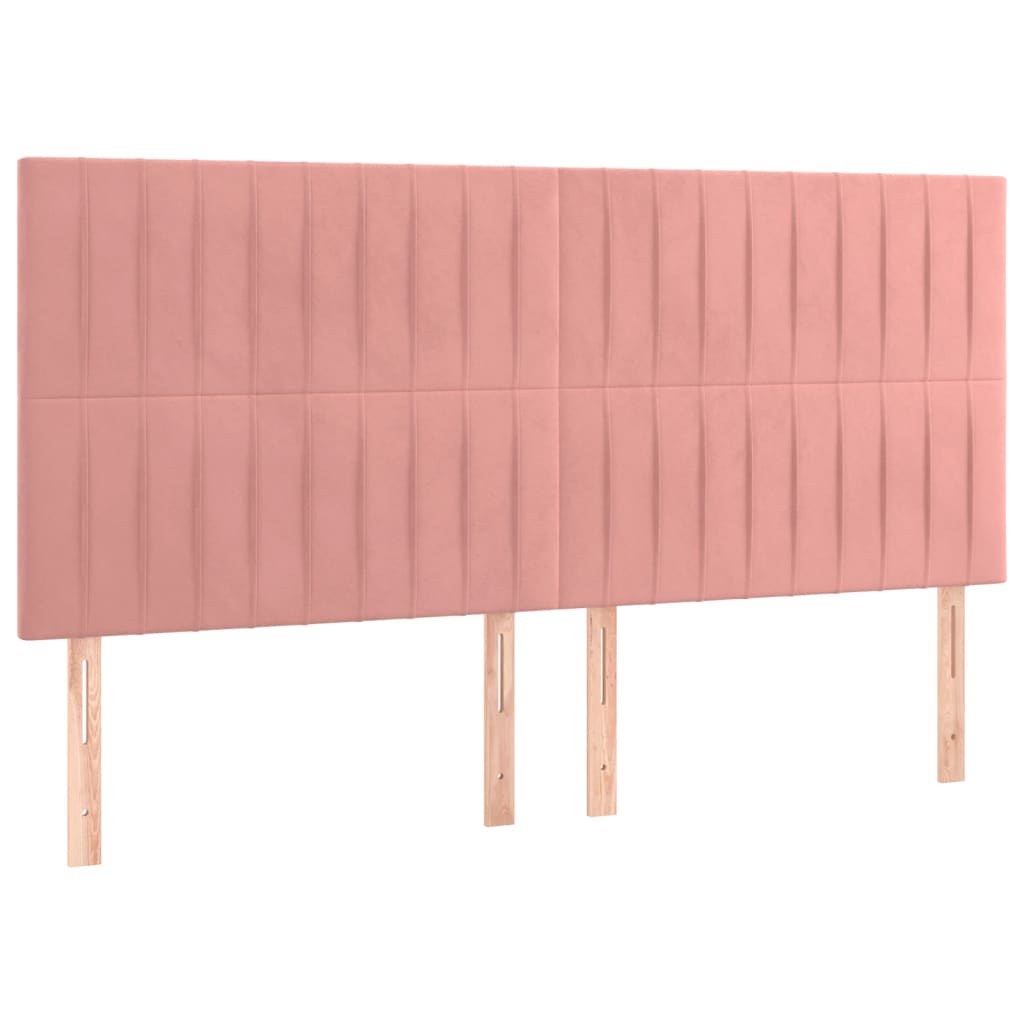 Cadre de lit sans matelas rose 160x200 cm velours - XIOS