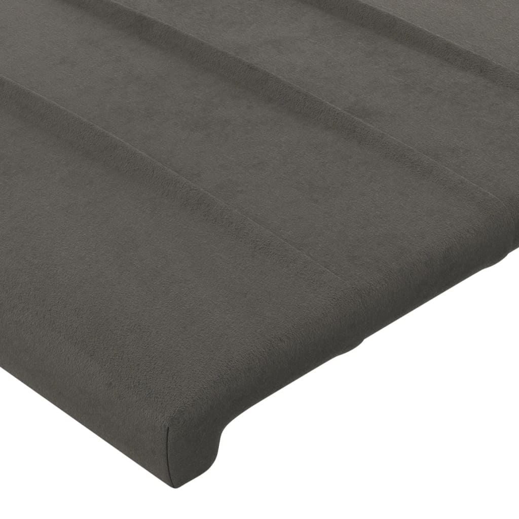 Cadre de lit sans matelas gris foncé velours - XIOS