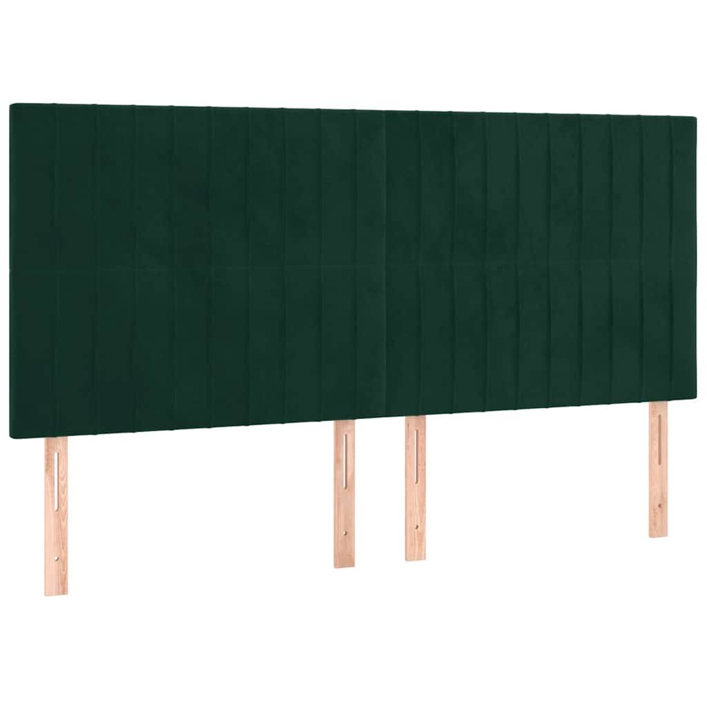 Cadre de lit sans matelas vert foncé velours - XIOS