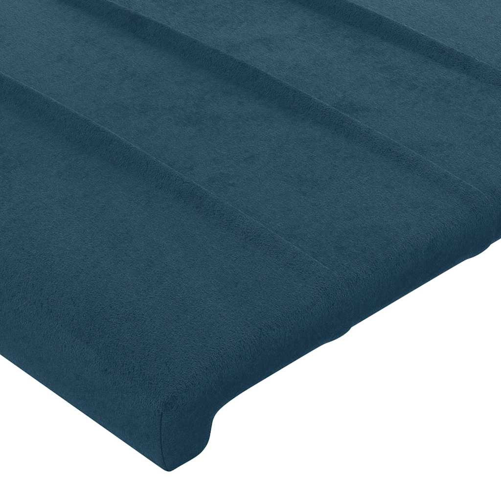 Cadre de lit sans matelas bleu foncé 200x200 cm velours