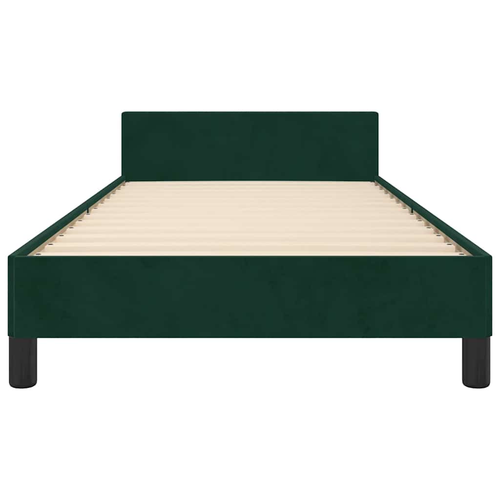 Cadre de lit sans matelas vert foncé 80x200 cm velours - XIOS