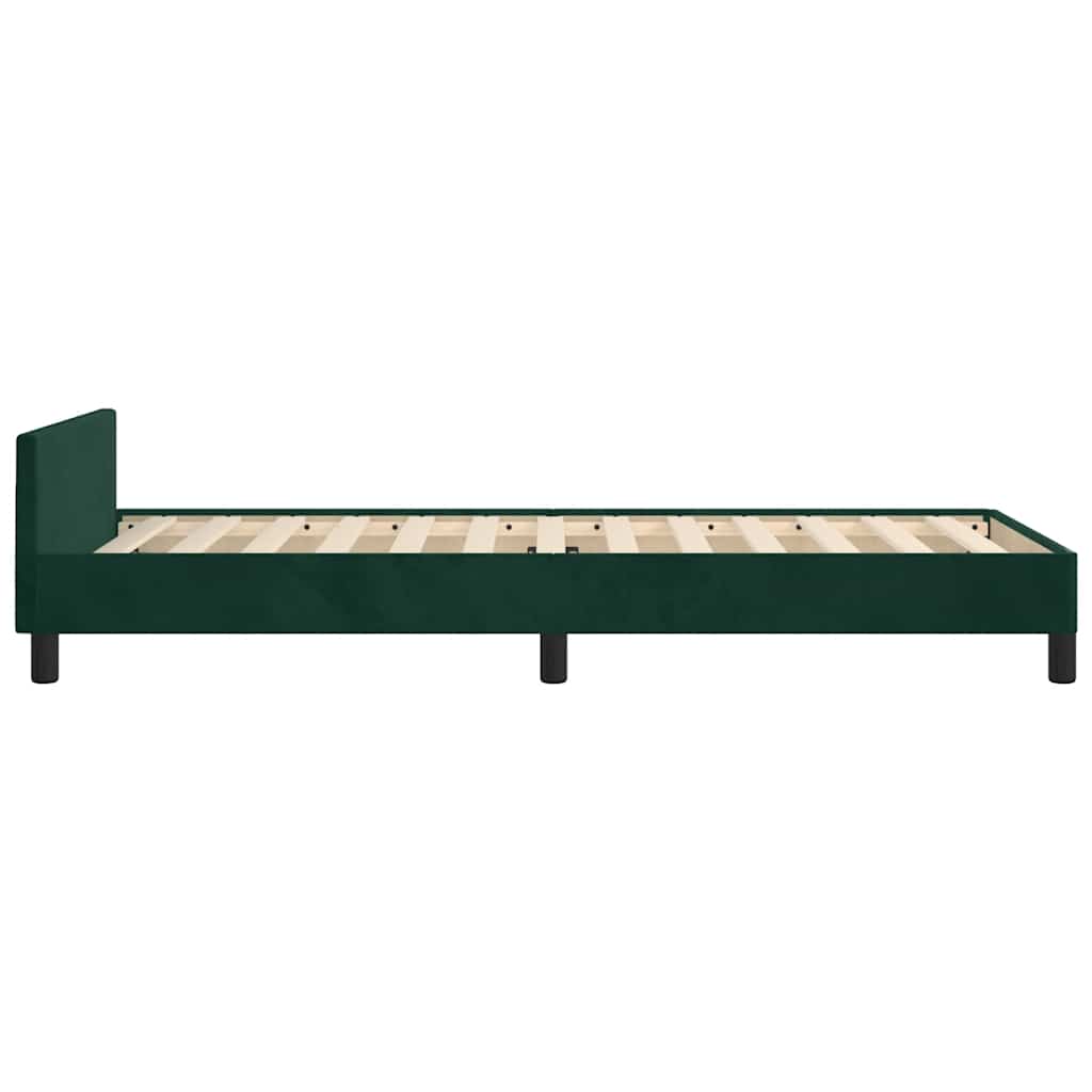 Cadre de lit sans matelas vert foncé 90x190 cm velours - XIOS