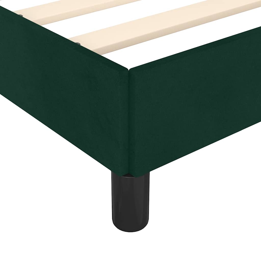 Cadre de lit sans matelas vert foncé 90x190 cm velours - XIOS