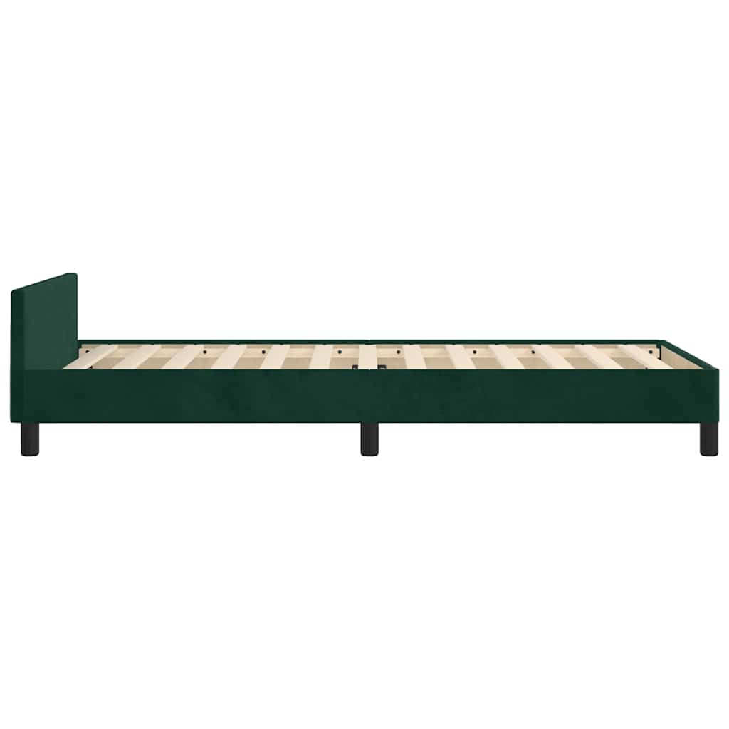 Cadre de lit sans matelas vert foncé 100x200 cm velours - XIOS