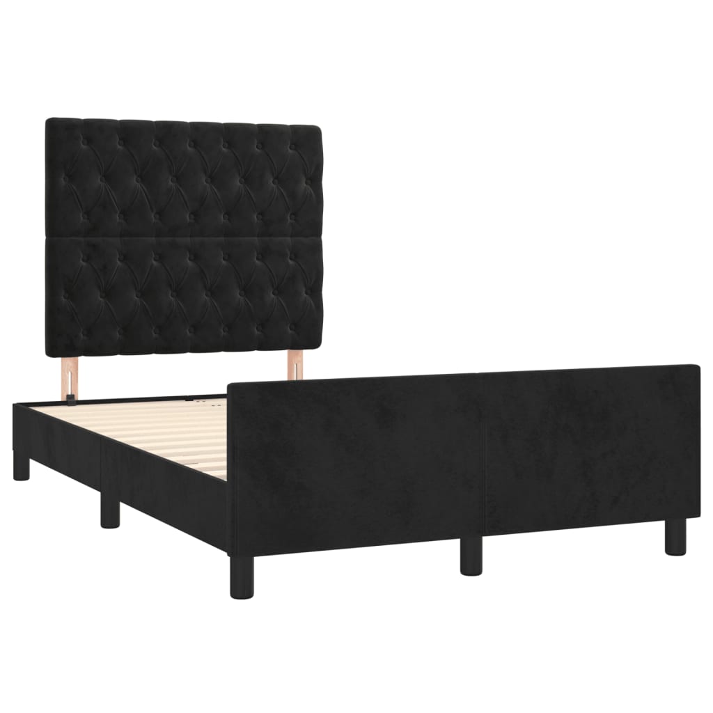 Cadre de lit sans matelas noir 120x200 cm velours - XIOS