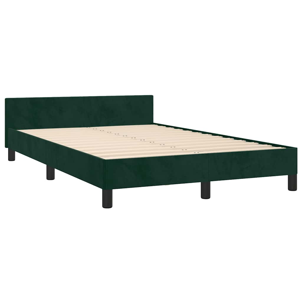 Cadre de lit sans matelas vert foncé 120x200 cm velours - XIOS