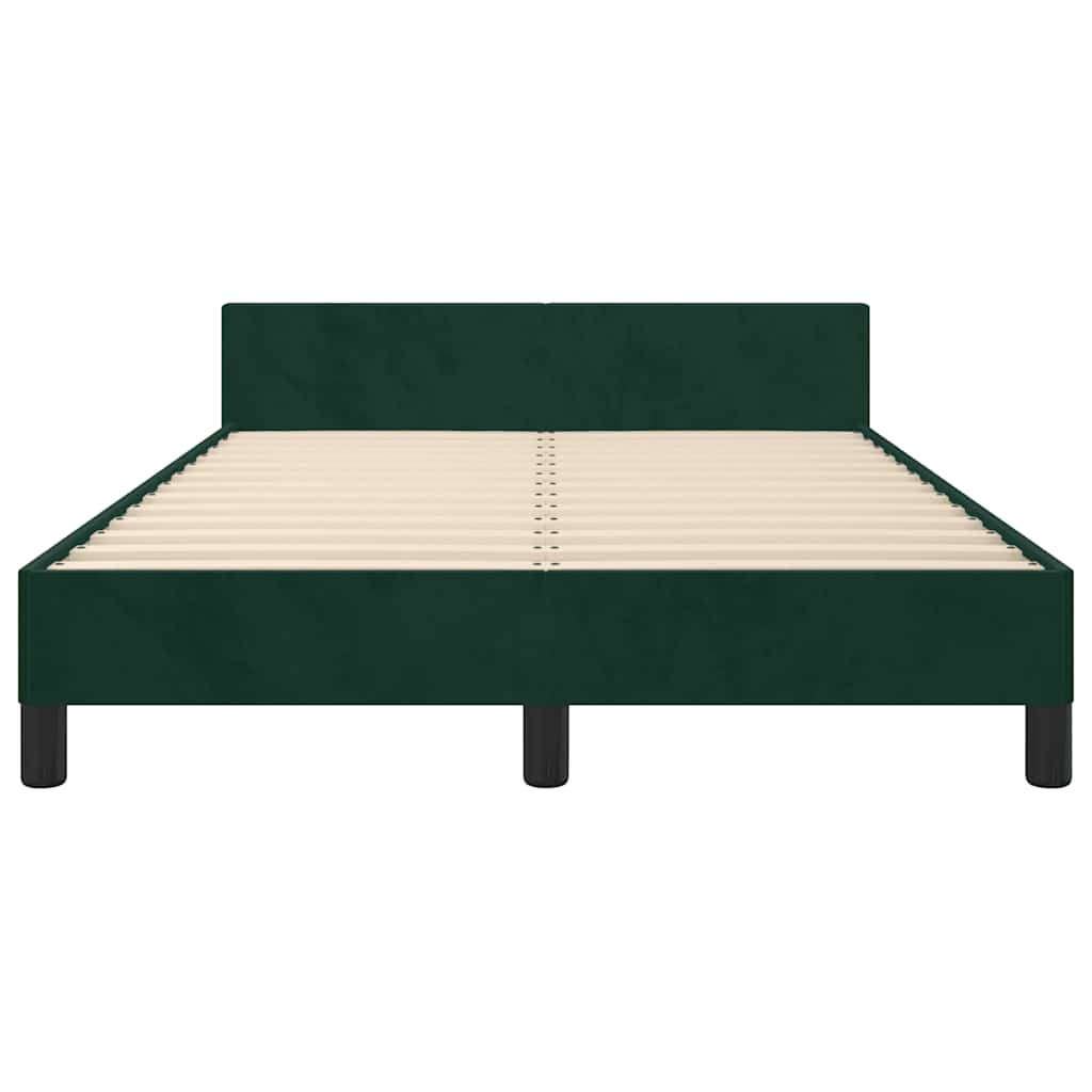 Cadre de lit sans matelas vert foncé 120x200 cm velours - XIOS