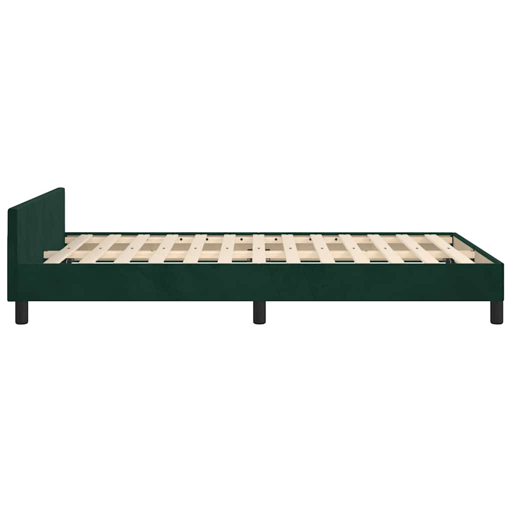 Cadre de lit sans matelas vert foncé 120x200 cm velours - XIOS