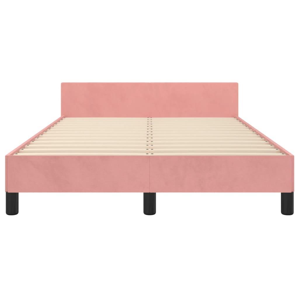 Cadre de lit sans matelas rose 120x200 cm velours - XIOS