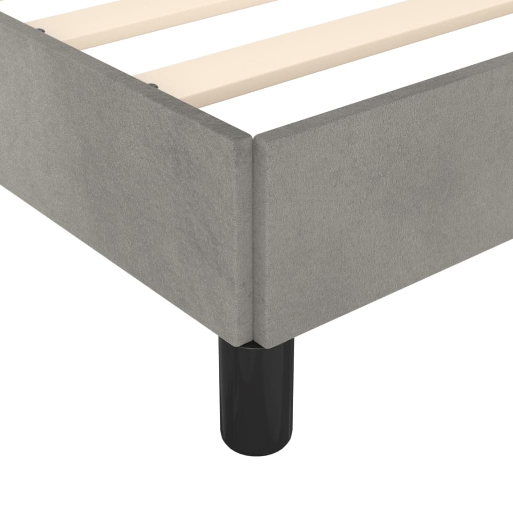 Cadre de lit sans matelas gris clair 140x190 cm velours - XIOS