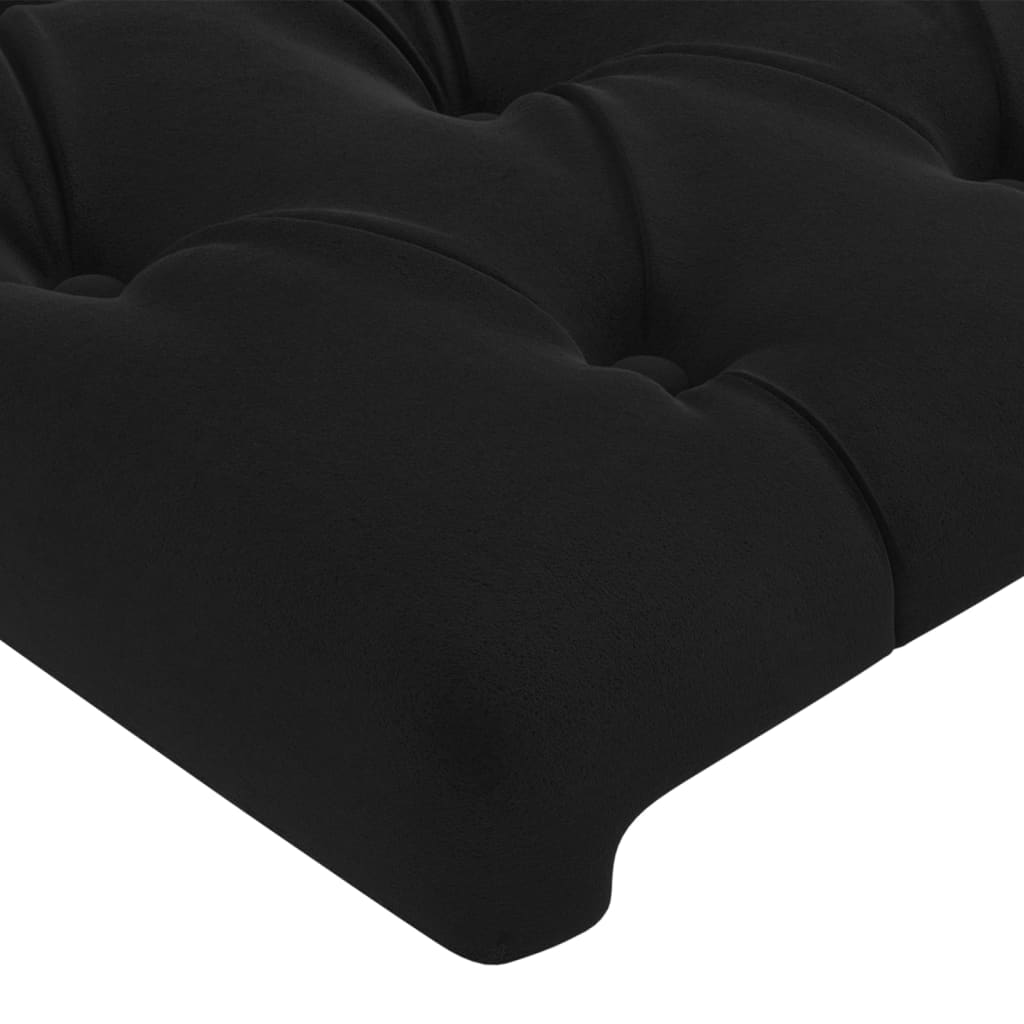 Cadre de lit sans matelas noir 140x190 cm velours - XIOS