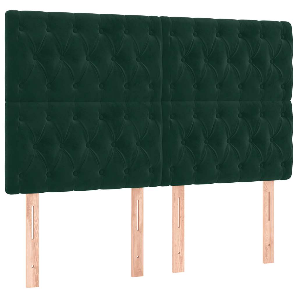 Cadre de lit sans matelas vert foncé 140x190 cm velours - XIOS