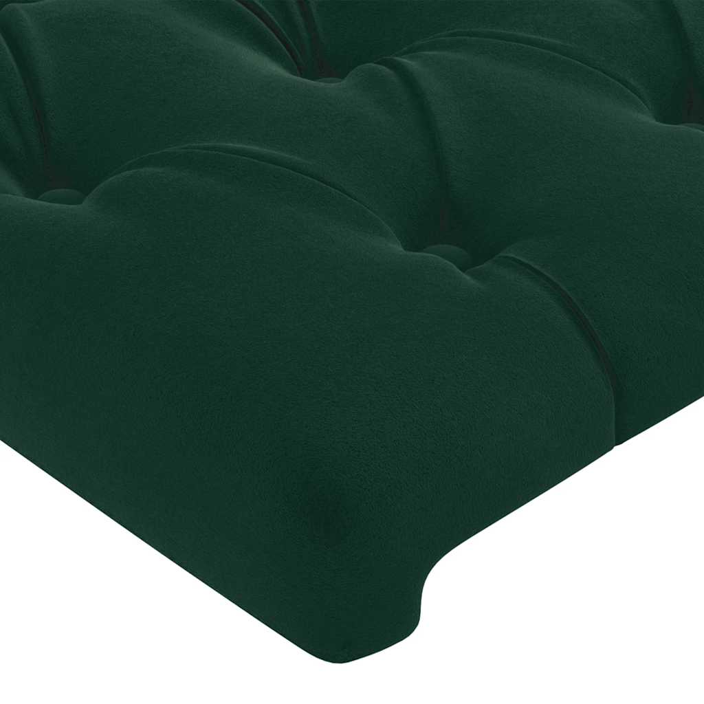 Cadre de lit sans matelas vert foncé 140x190 cm velours - XIOS