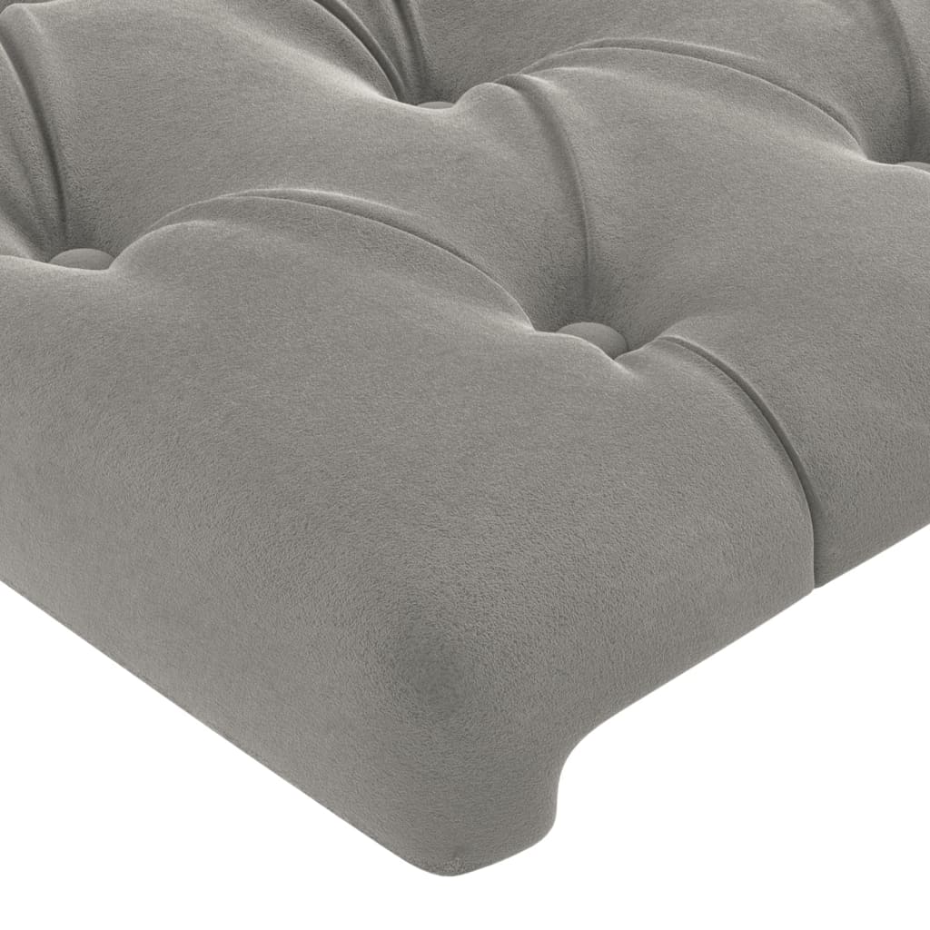Cadre de lit sans matelas gris clair 140x200 cm velours - XIOS