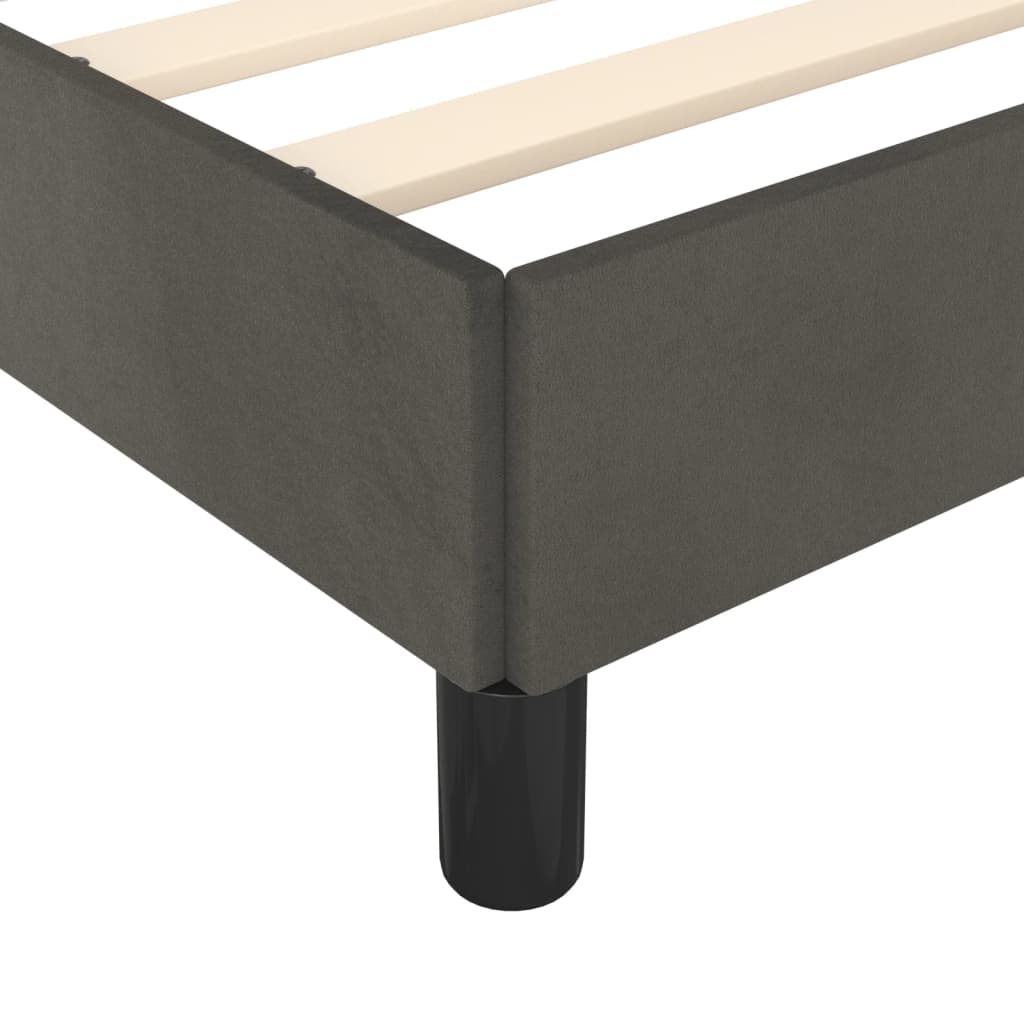 Cadre de lit sans matelas gris foncé 140x200 cm velours - XIOS