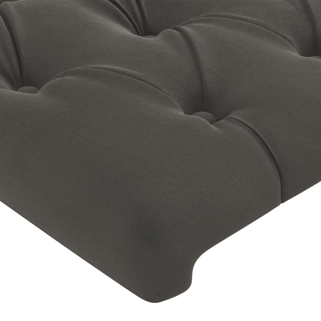 Cadre de lit sans matelas gris foncé 140x200 cm velours - XIOS