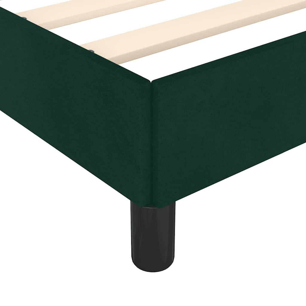 Cadre de lit sans matelas vert foncé 140x200 cm velours - XIOS
