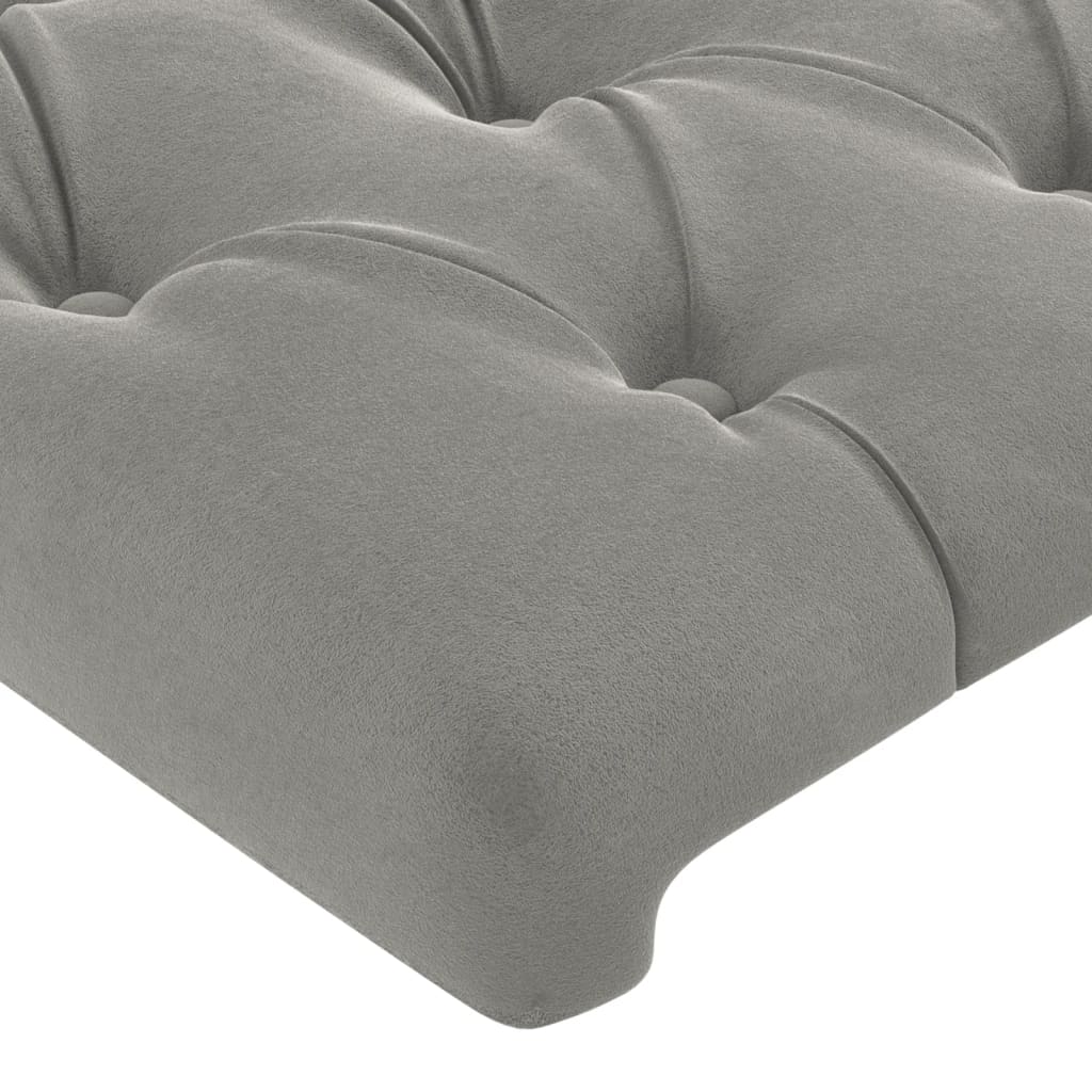 Cadre de lit sans matelas gris clair 160x200 cm velours - XIOS