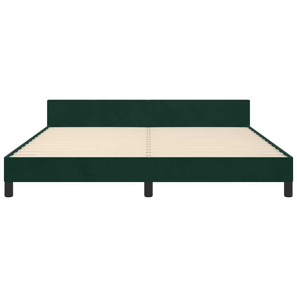 Cadre de lit sans matelas vert foncé 160x200 cm velours - XIOS