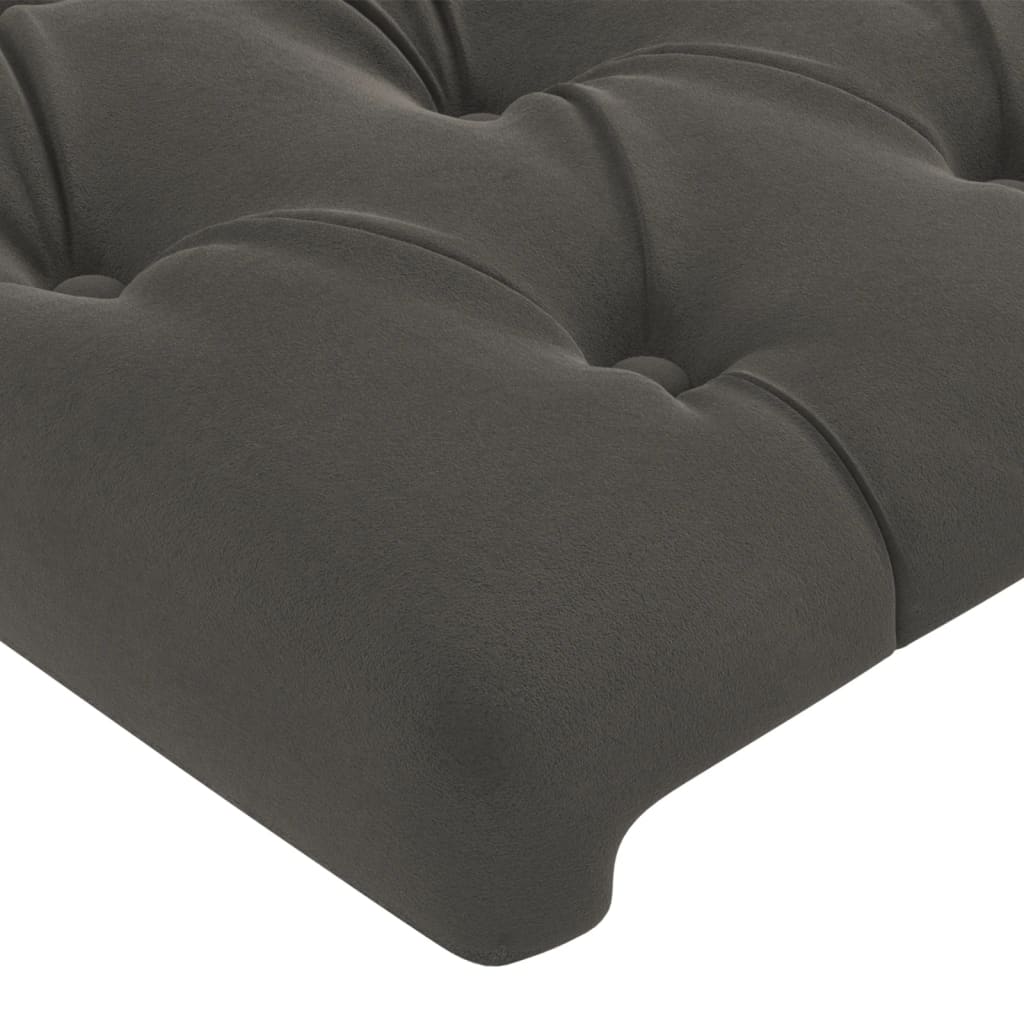 Cadre de lit sans matelas gris foncé velours - XIOS