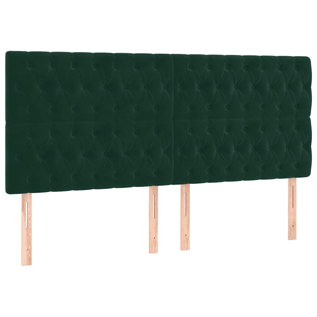 Cadre de lit sans matelas vert foncé velours - XIOS